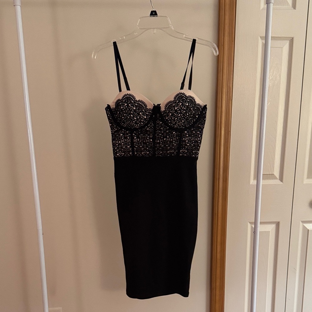Windsor Black and Beige Lace Dress
